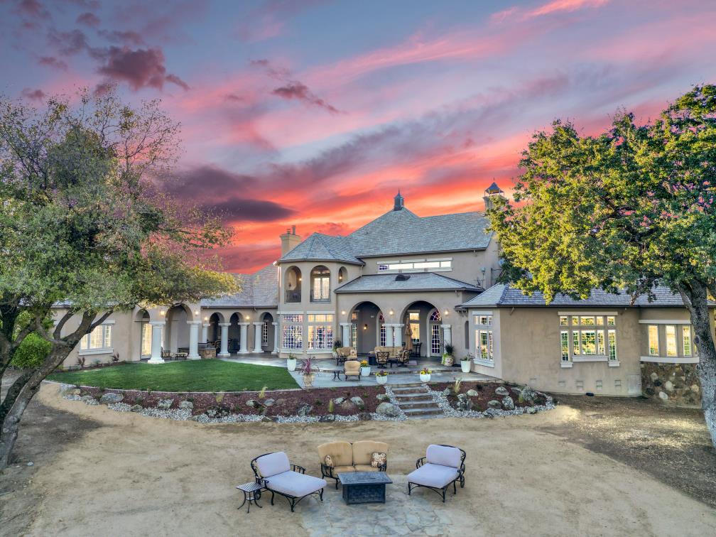 Estate residence at sunset
